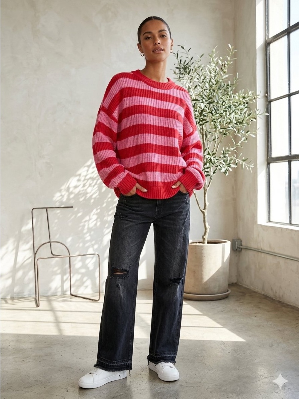 Sweater candy stripe Size medium